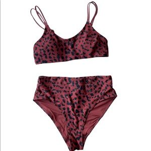 H&M High Waisted Leopard Print Bikini
